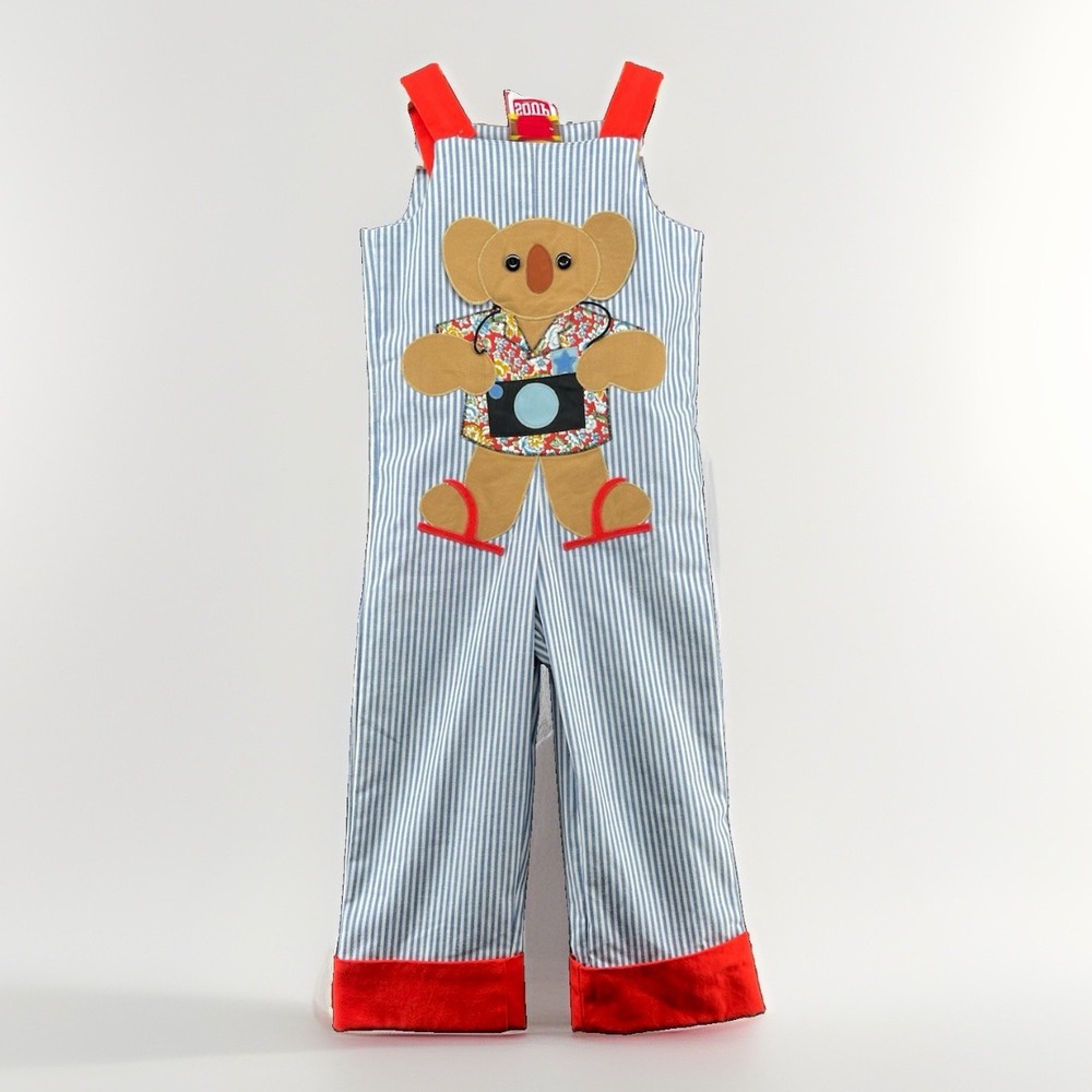 RARE Vintage 80/ 90s Chocolate Soup Teddy Bear Overalls | Kids Size 5
